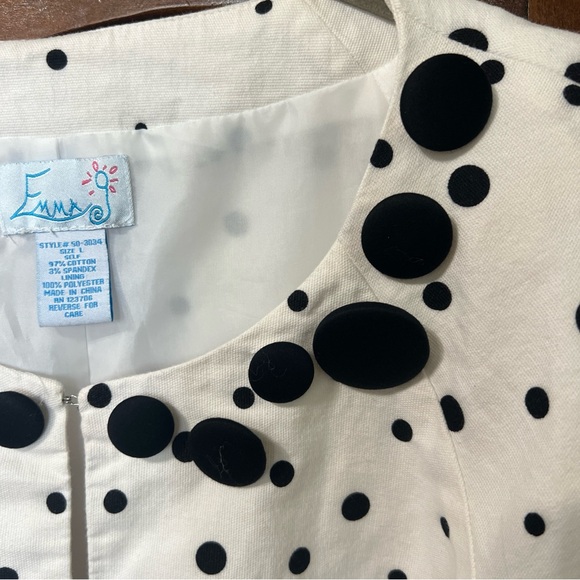 Emma G Polkadot Button Embellished Jacket Size Large - Picture 5 of 7